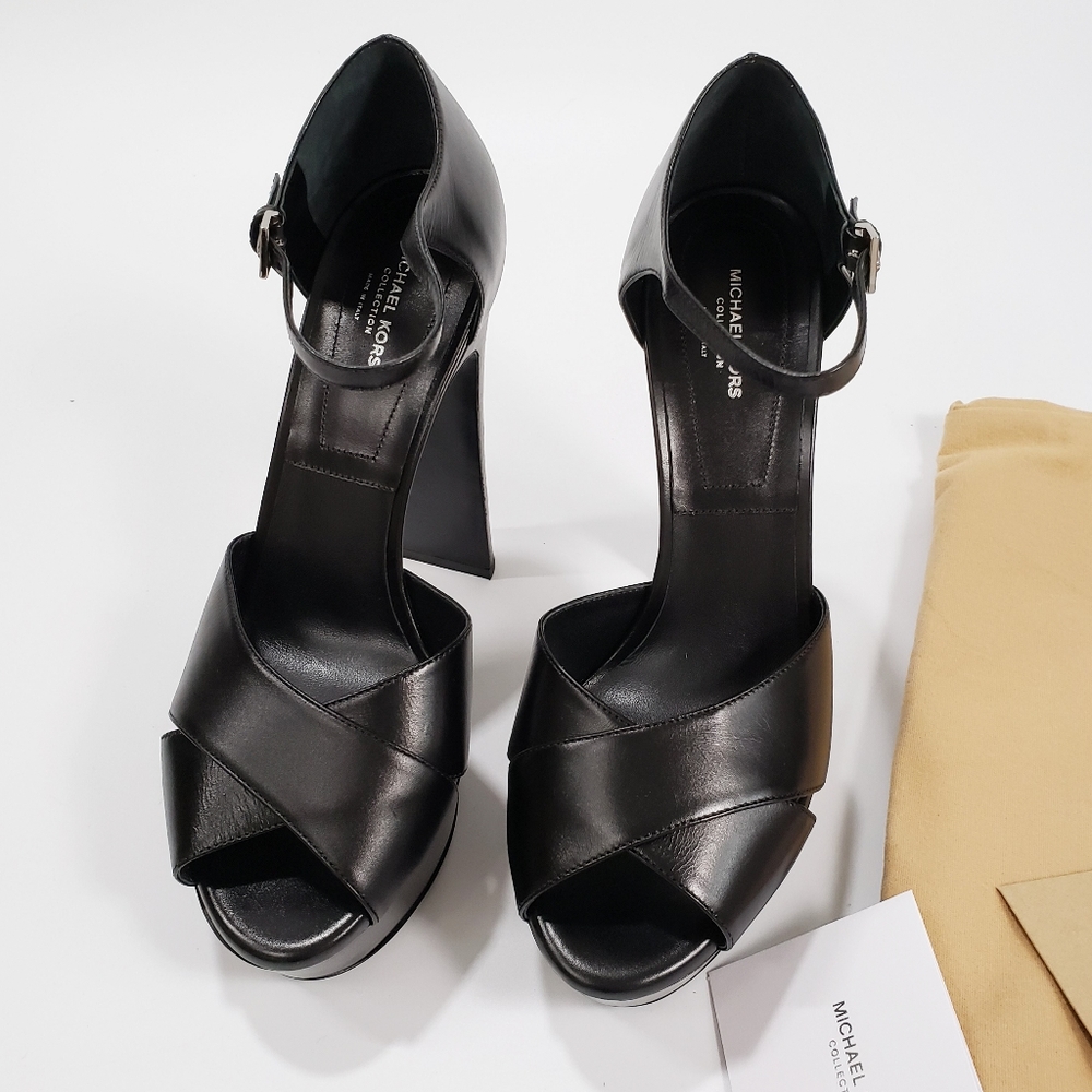 Michael Kors Collection Platform Sandal Pump Black - Picture 4 of 17